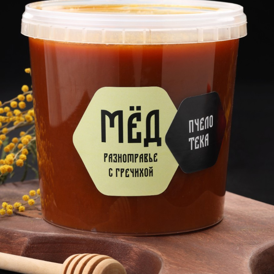 Мёд цветочный с гречихой, 1300 гр.