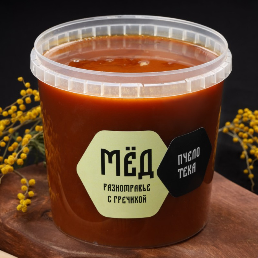 Мёд цветочный с гречихой, 1300 гр.